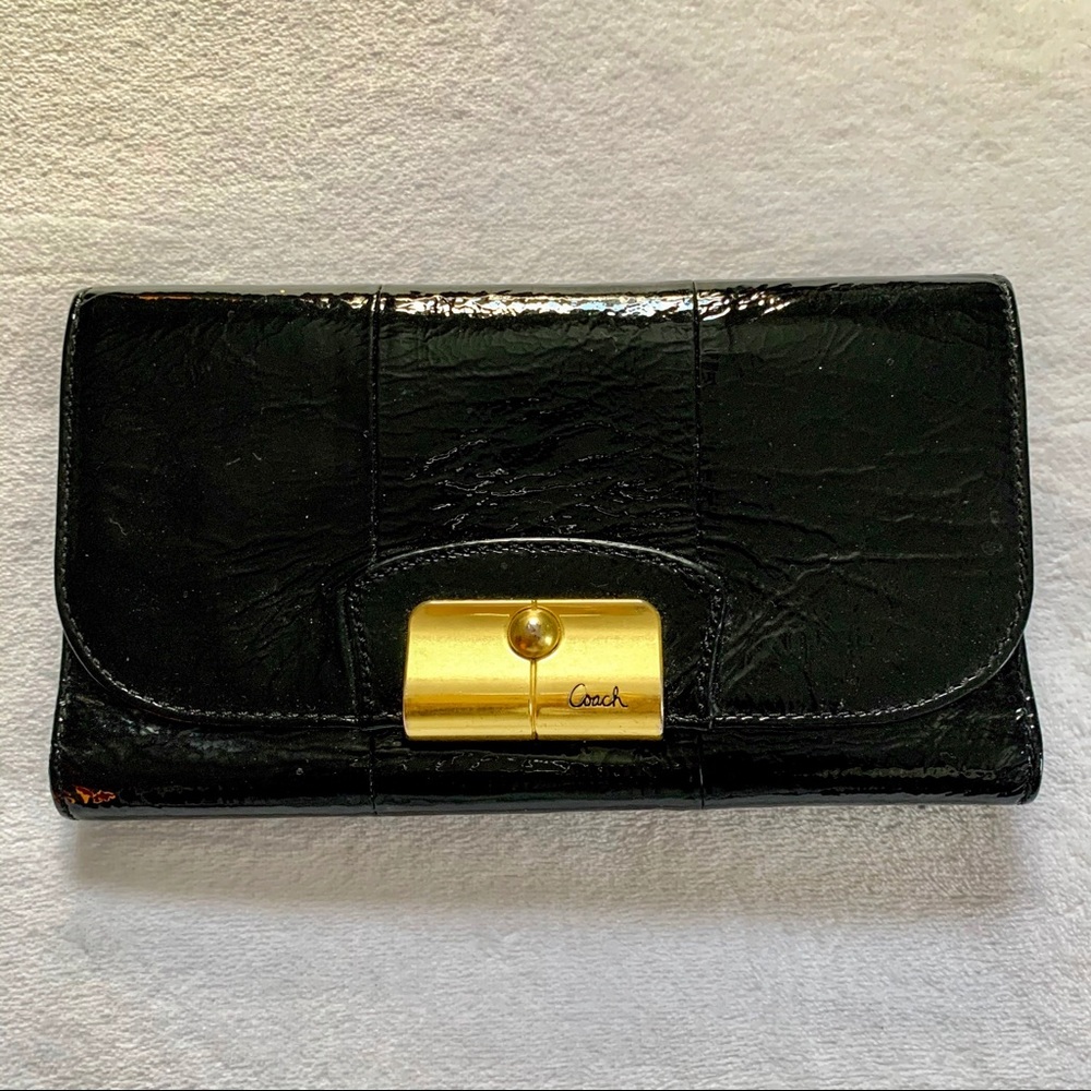 Black Coach Trifold Wallet